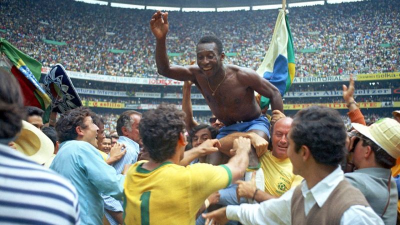 Pele after winning the 1970 FIFA World Cup