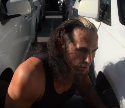 Matt Hardy waiting for the 24/7 Champion R-Truth to arrive