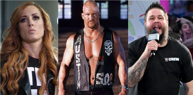 Becky Lynch, Austin, and Kevin Owens