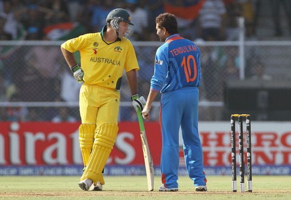 Ricky Ponting (L)