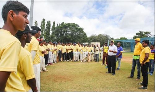 Mr. Arjun Ranga, owner, Mysuru Warriors is seen addressing the participants