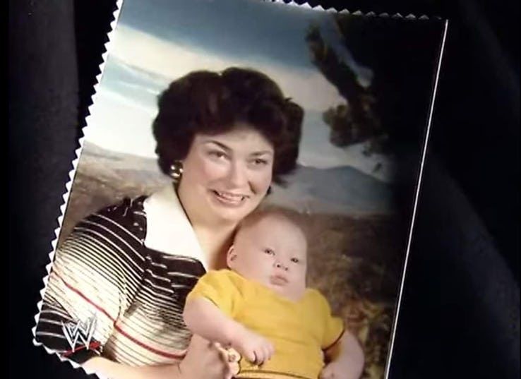 A very young Brock Lesnar wih his mother (Courtesy: WWE)