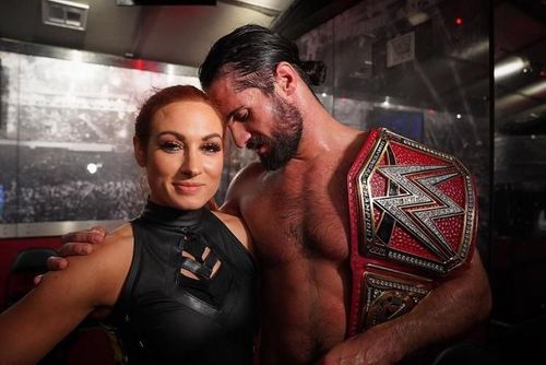 Becky Lynch and Seth Rollins