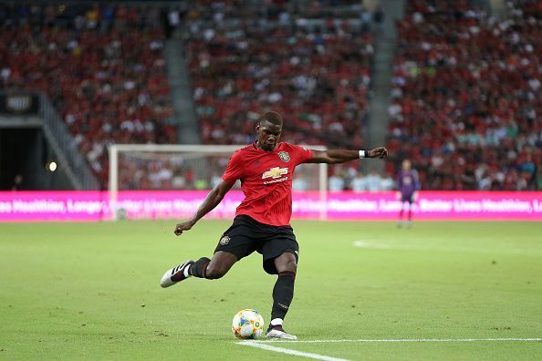 Pogba in action against Inter during their International Champions Cup win