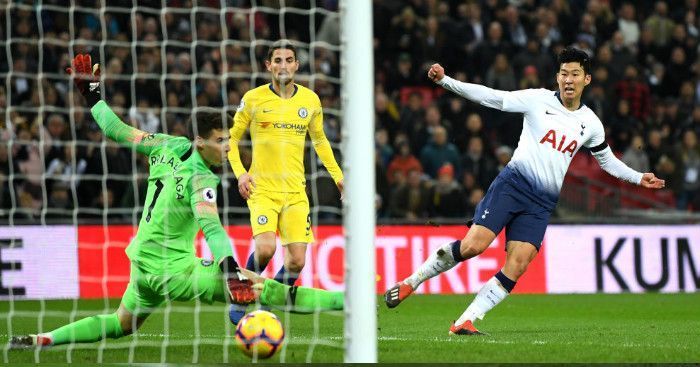 Son with a wonderful goal against Chelsea