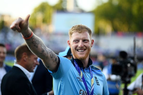 Ben Stokes was presented with the Man of the Match award in the final for his match winning knock of 84*