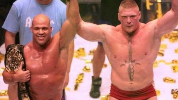 Kurt Angle and Brock Lesnar