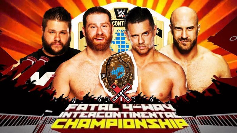 Image result for sami zayn vs cesaro vs the miz vs kevin owens extreme rules