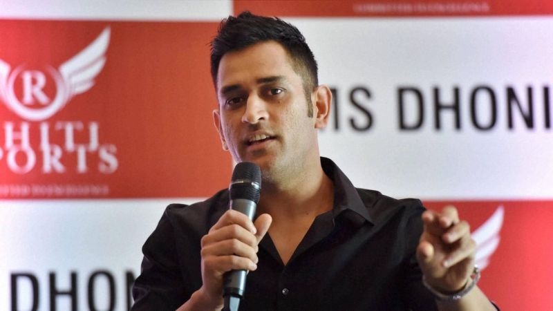 MS Dhoni at a press conference