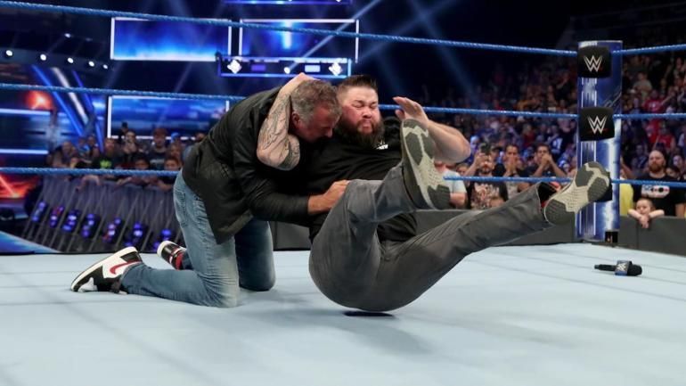 Kevin Owens with another devastating stunner on McMahon