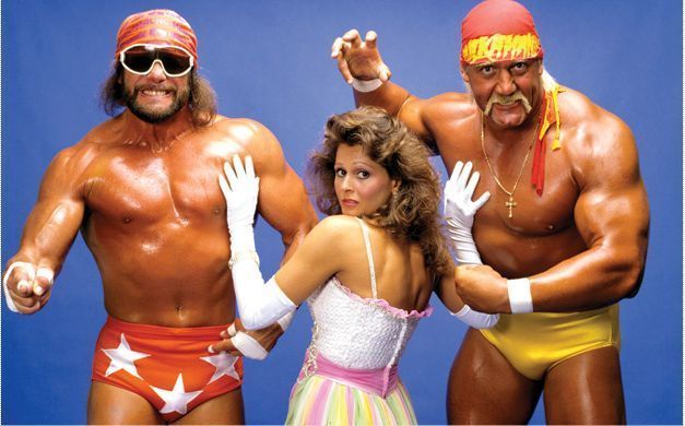 Hulk Hogan and Macho Man Randy Savage with Miss Elizabeth