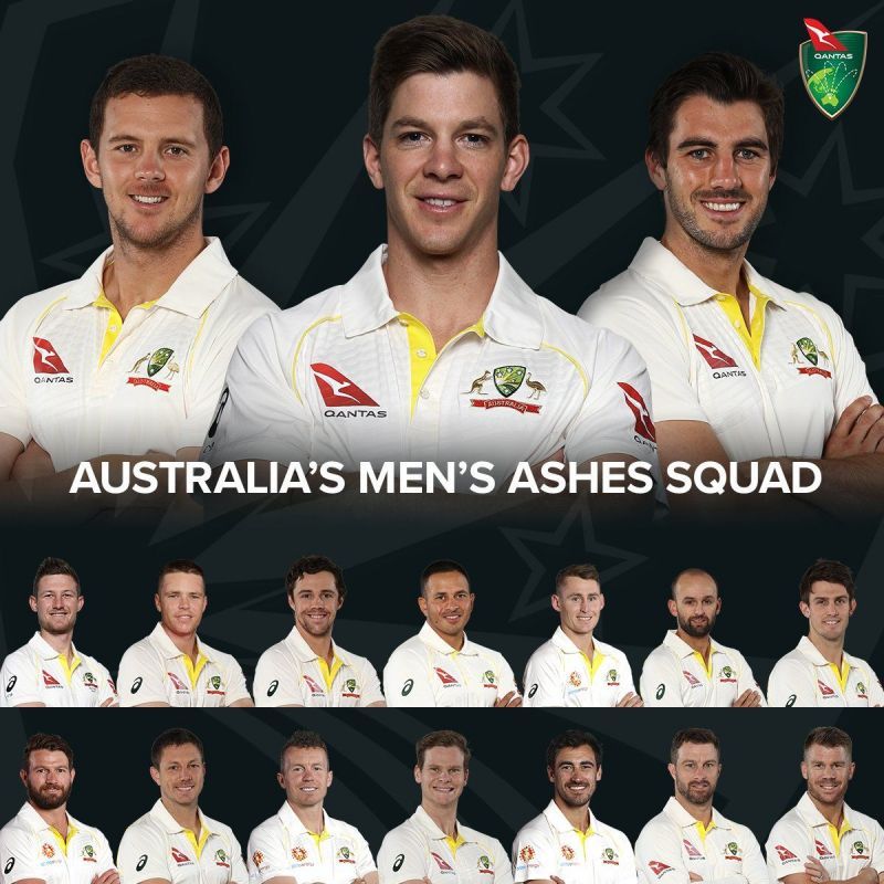 Ashes Squad for team Australia.