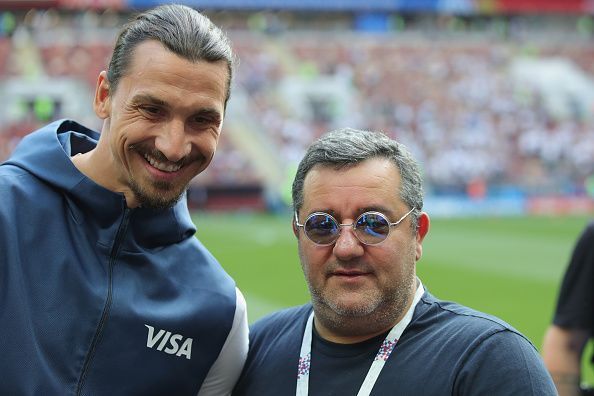 Mino Raiola with Zlatan Ibrahimovic(left).
