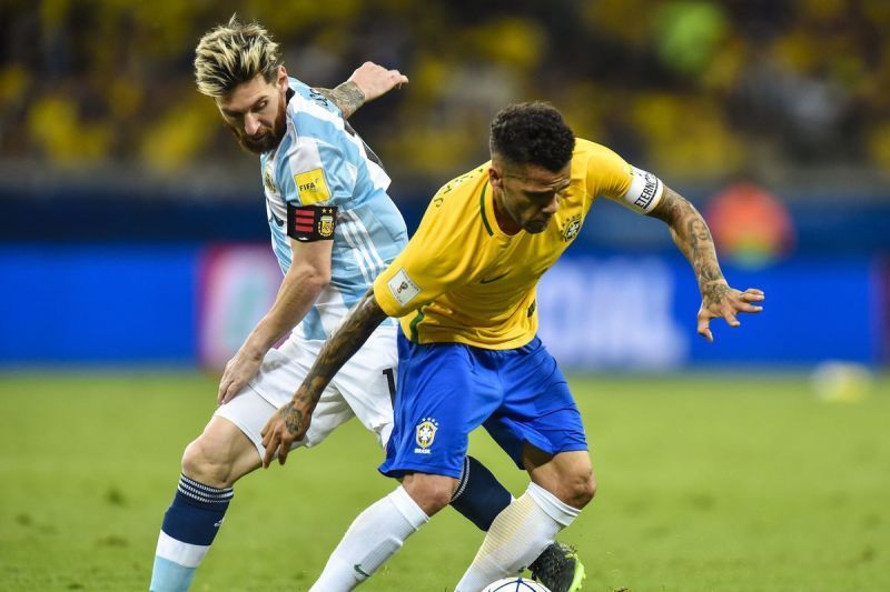 Dani Alves was in terrific form for Brazil against Argentina
