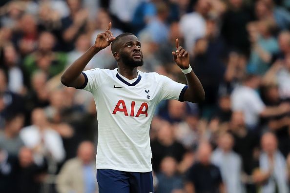 Tottenham Hotspur&#039;s Tanguy Ndombele against Aston Villa in the Premier League