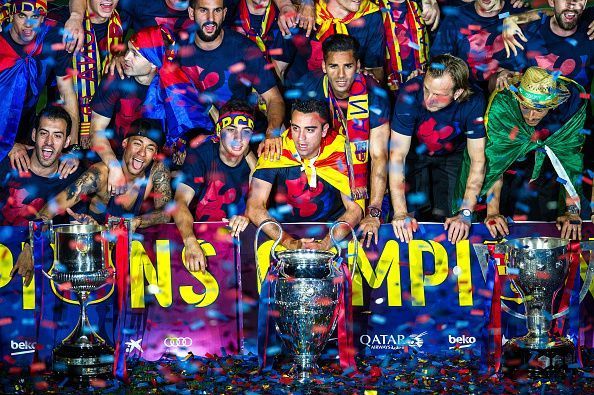 Barcelona rejoice after their win in 2015