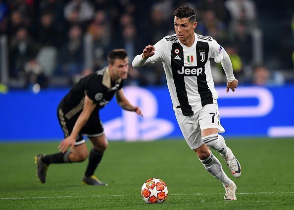Cristiano Ronaldo in Champions League action for Juventus