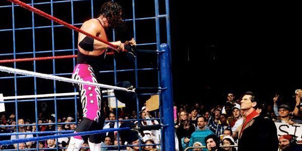 Bret Hart berates Vince McMahon after failing to regain the title from Sid on Raw