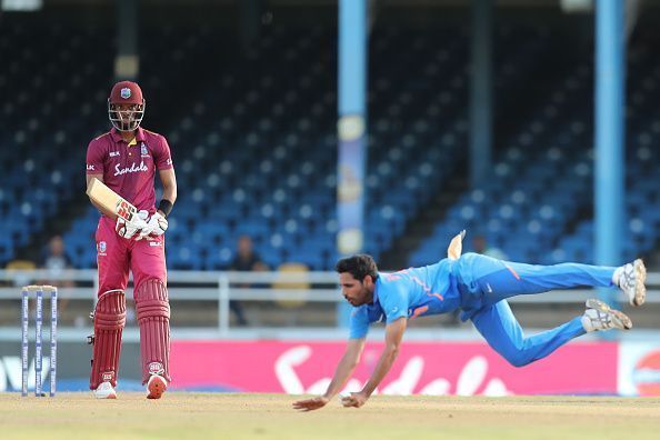 Bhuvneshwar Kumar took a stunning one-handed catch