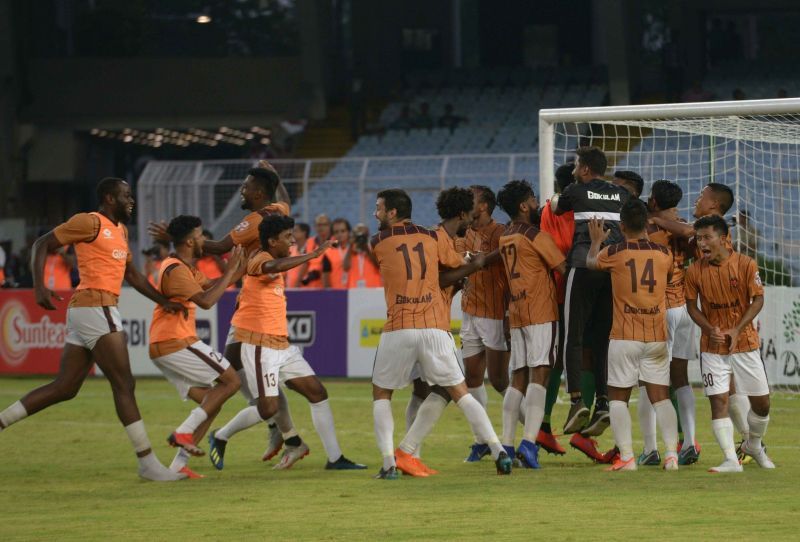 Gokulam Kerala celebrating after winning the final