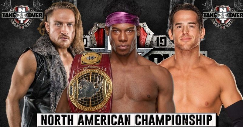 Image result for pete dunne vs roderick strong vs velveteen dream takeover toronto