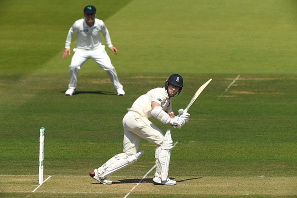 Jack Leach plays one to the on-side.