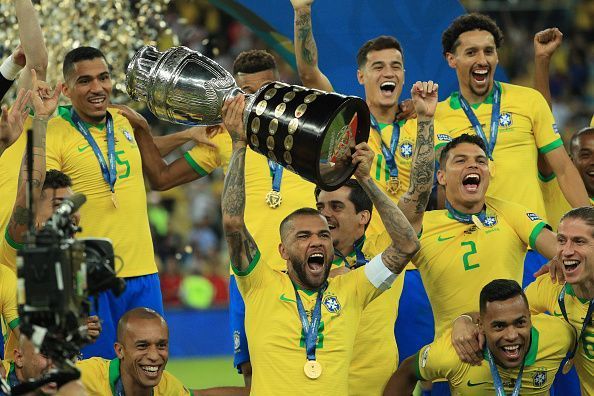 Alves won his 41st major honour as captain of Brazil