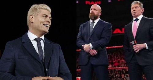 Cody Rhodes, Triple H and Vince McMahon.