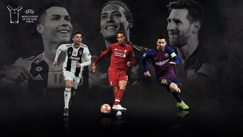 One of Messi, Ronaldo and Van Dijk will be crowned as the UEFA Men's best player 2019. (Image Courtesy: UEFA.com)