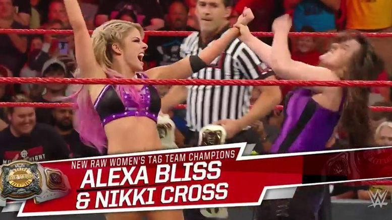 Image result for alexa bliss and nikki cross vs mandy rose and sonya deville