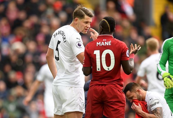 A moment from a Liverpool-Burnley clash last season.