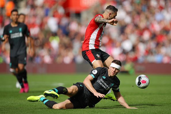 Action from the Southampton-Liverpool match.
