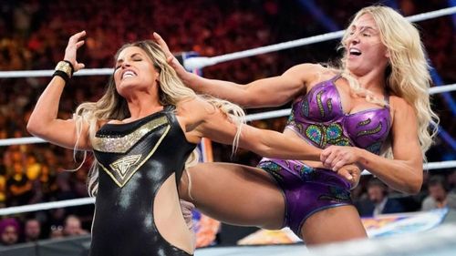 The Queen, Charlotte Flair defeated Trish Stratus in the Canadian's final match, in her home town of Toronto