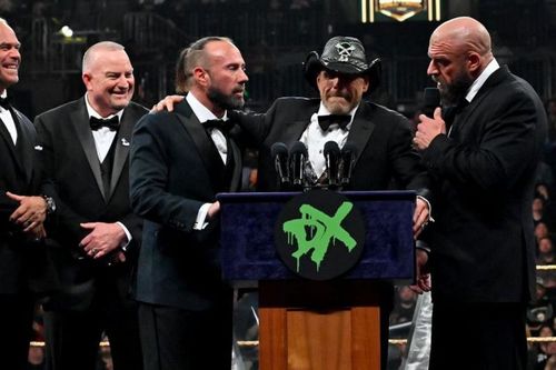 X-Pac at the WWE Hall of Fame ceremony with the rest of DX