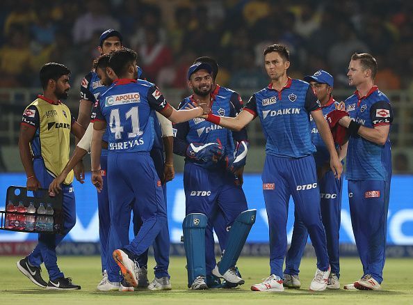 Shreyas Iyer and his team during the IPL qualifier