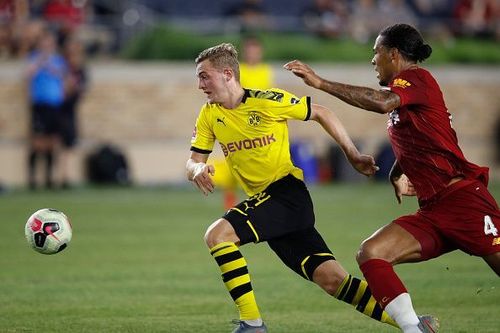 Julian Brandt scored on his Bundesliga debut for Borussia Dortmund