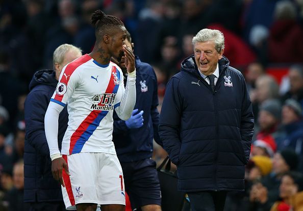 Wilfried Zaha and Roy Hodgson