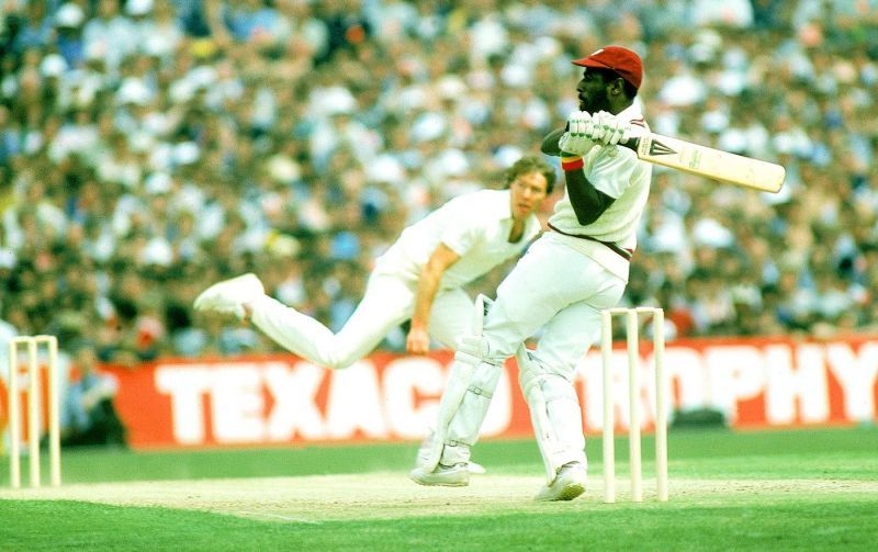 Sir Viv Richards facing the fast bowlers without a helmet.