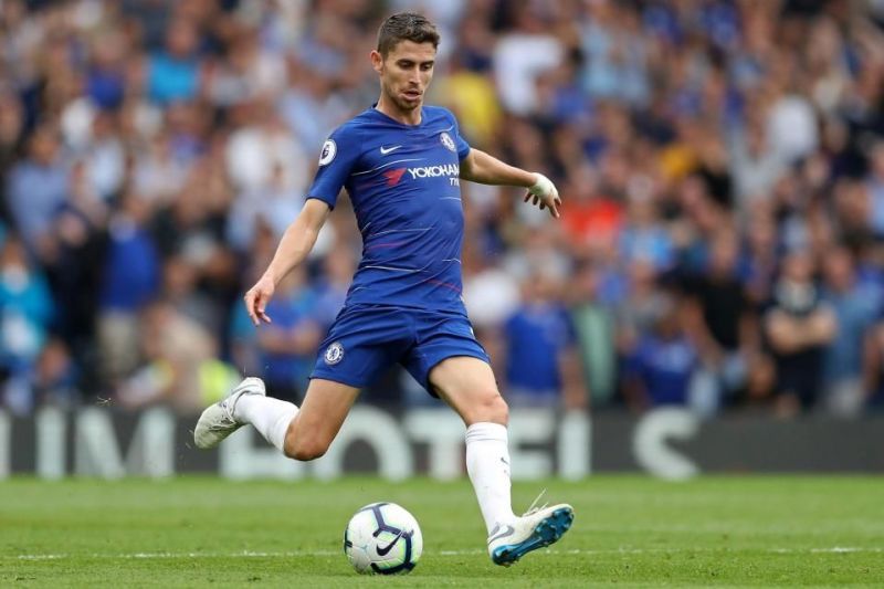 Jorginho playing for Chelsea.