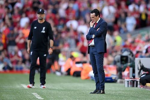 Arsenal's dejected manager