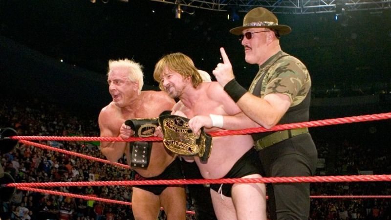 Ric Flair and Roddy Piper briefly held the tag-team titles