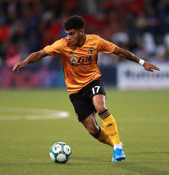 Morgan Gibbs-Whtie playing in the Europa League for the Wolves