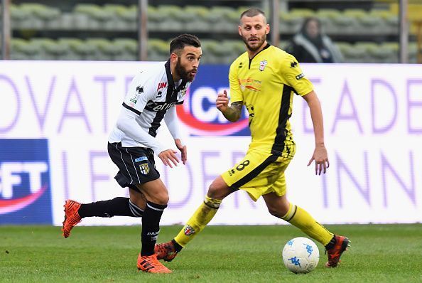 Action at the Vercelli stadium named after Piola.