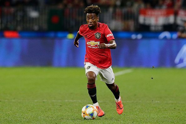 Angel Gomes playing against Leeds United in pre-season.