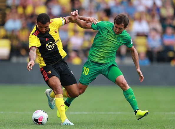 Mikel Oyarzabal (R) in Watford v Real Sociedad - Pre-Season Friendly