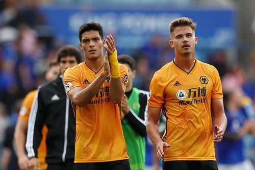 Wolves FC players Raul Jimenez and Leander Dendoncker