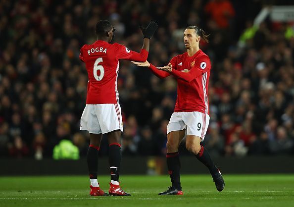 Ibrahimovic and Pogba played together for 2 seasons at Manchester United