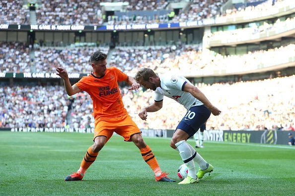 Harry Kane in action against Newcastle.