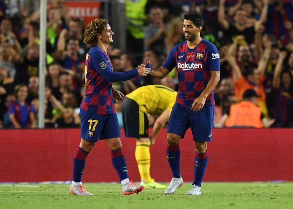 Suarez and Griezmann were imperious in Barcelona&#039;s final pre-season game, a 4-0 win over Napoli