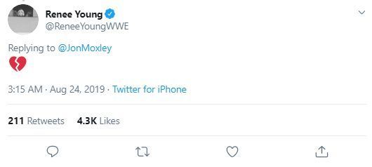 Renee Young's response to Moxley's tweet